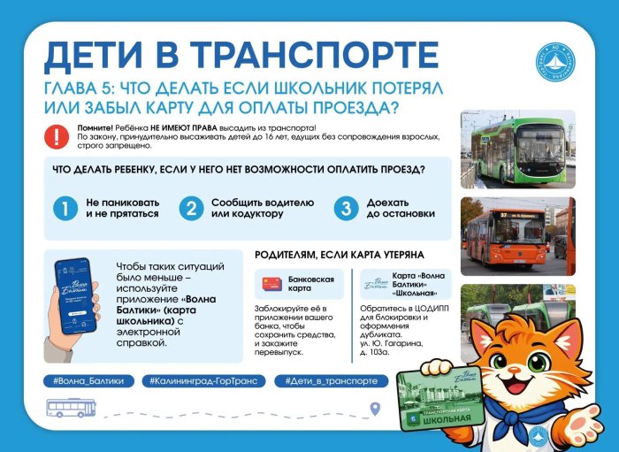 Дети в транспорте. Что делать если школьник потерял или забыл карту для оплаты проезда? 